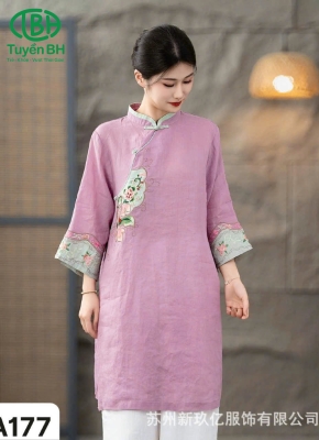 Áo Linen QCCC Freesize tím