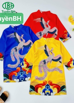 Áo dài Vàng con phượng hoàng 