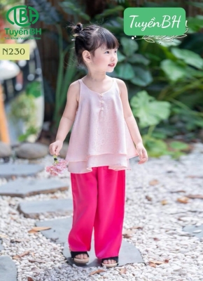 Bộ gấm lụa 2 dây Hồng 