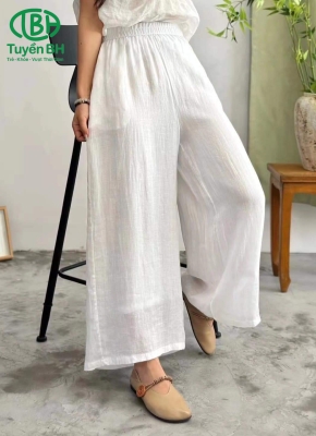 Quần linen tơ 2lớp Trắng 