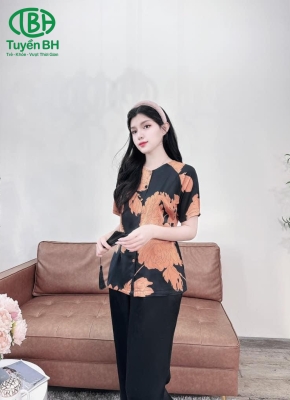 Bà ba họa tiết phối Đen