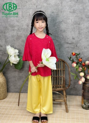 Bộ 6 cúc bé gái màu Đỏ