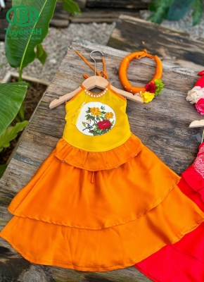 Yếm bé 2 tầng + mấn màu Cam tươi