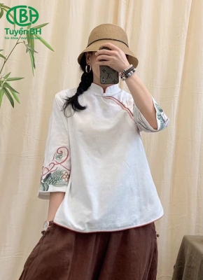 Áo Trắng linen Quảng Châu cao cấp