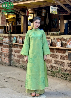 Áo dài xéo sọ Xanh 