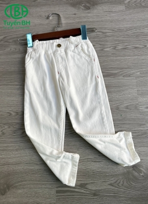 Quần kaki Trắng lưng thun bé trai