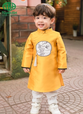 Áo dài Lam Trúc Vàng 