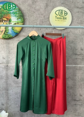 Áo dài 3 tà Xanh