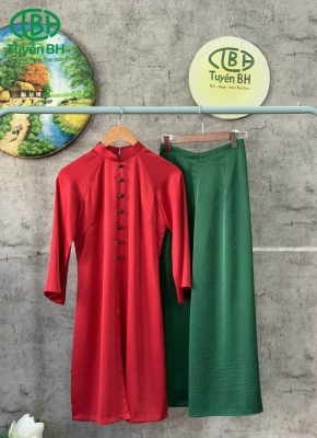 Áo dài 3 tà Đỏ 