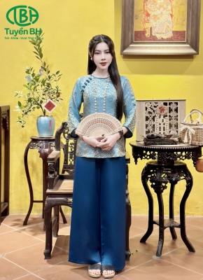 Set Tầm Khuê 5 cúc ngọc Xanh dương