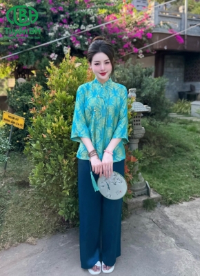 Set tằm thọ hoa rơi Xanh dương