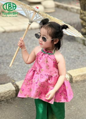 Bộ yếm Đinh Hương Hồng sen