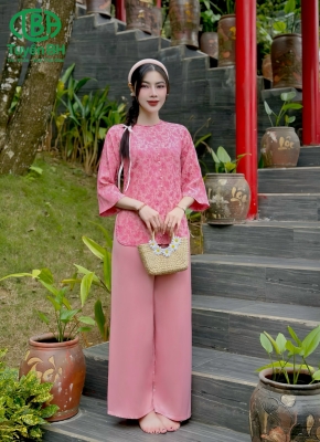 Set cổ tết cúc ngọc Hồng