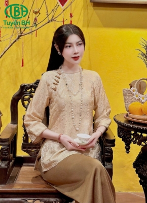 Set Tầm Khuê 5 cúc ngọc Be