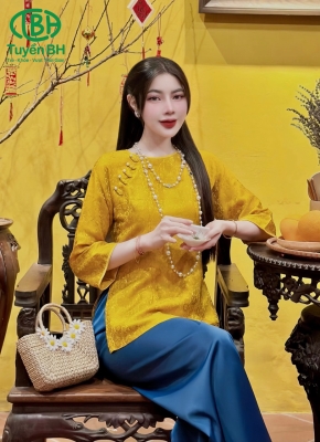 Set Tầm Khuê 5 cúc ngọc Vàng