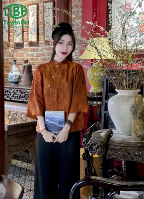 Set tằm thọ rơi 3 cúc Nâu