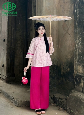 Bộ gấm hoa hồng Hồng 
