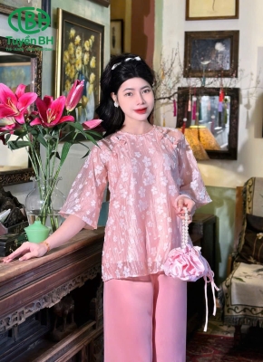 Bộ von tơ hoa mai hồng
