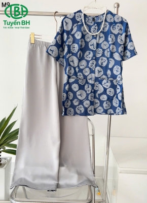 Áo bà ba tay ngắn mẫu mới XANH BIỂN