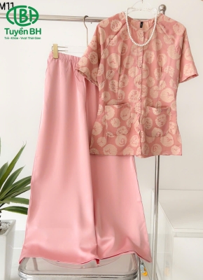 Áo bà ba tay ngắn mẫu mới HỒNG CAM