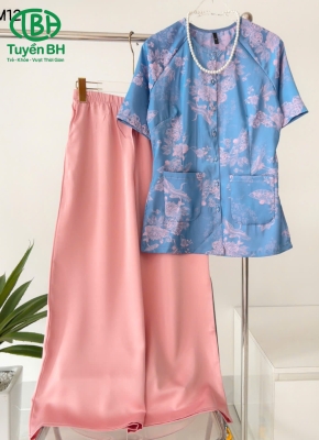 Áo bà ba tay ngắn mẫu mới XANH