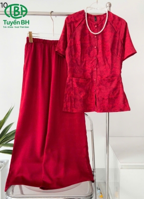 Áo bà ba tay ngắn mẫu mới ĐỎ