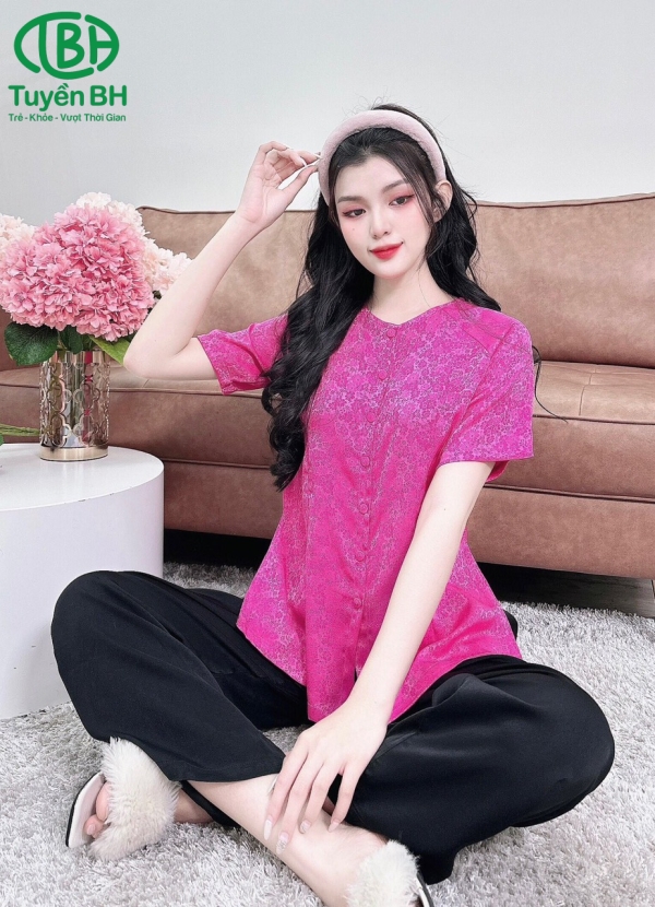 Đồ Bà Ba Tay Ngắn - Màu Hồng Cánh Sen 