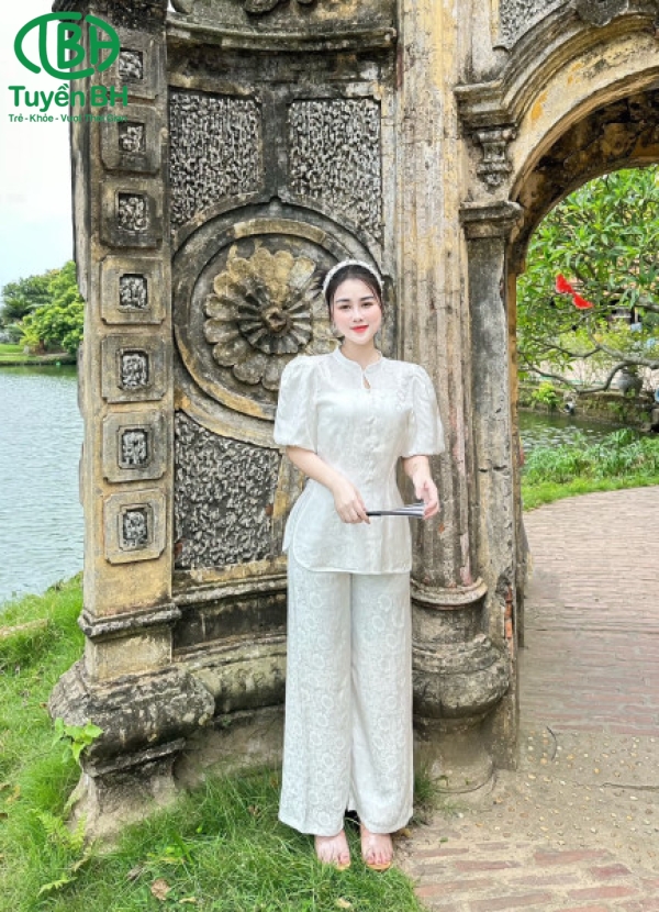 Set Đồ Lam Giọt Lệ Tơ Tằm Màu 