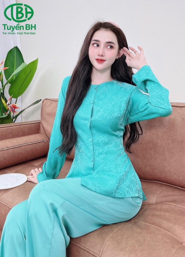 Đồ Bà Ba Tay Dài - Áo Xanh Quần Xanh