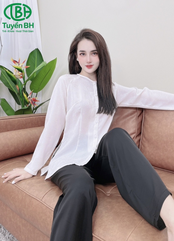 Đồ Bà Ba Tay Dài - Màu Trắng Đen