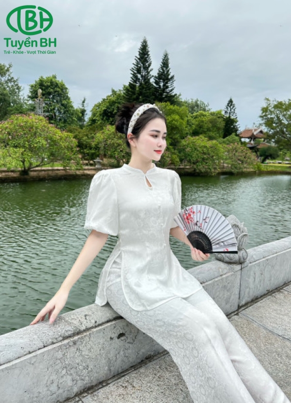 Set Đồ Lam Giọt Lệ Tơ Tằm Màu 
