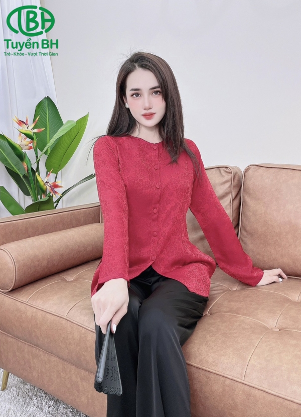 Đồ Bà Ba Tay Dài - Màu Đỏ Đen