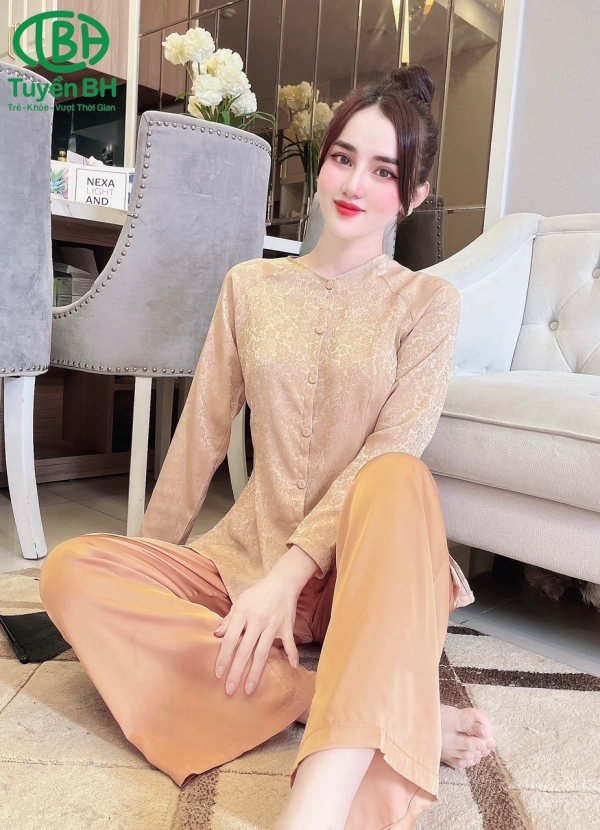 Đồ Bà Ba Tay Dài - Màu Nâu Đất 