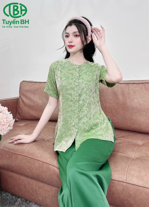 Đồ Bà Ba Tay Ngắn - Màu Xanh Lá 
