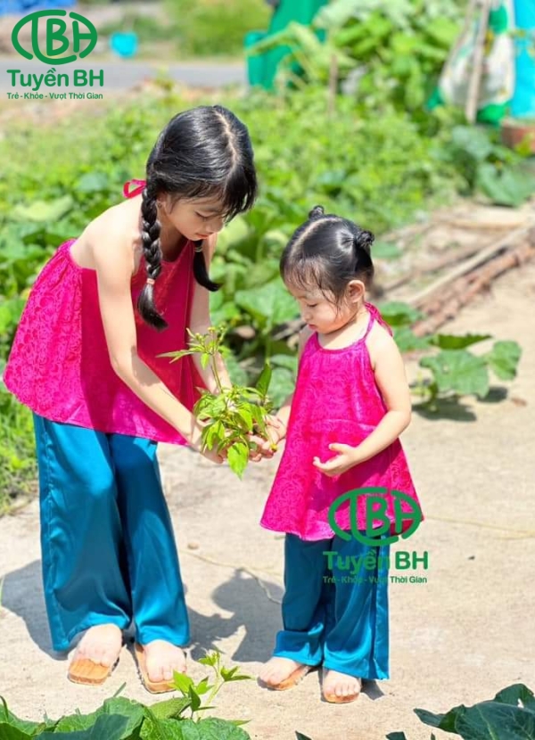 Bà ba cổ yếm màu Hồng 