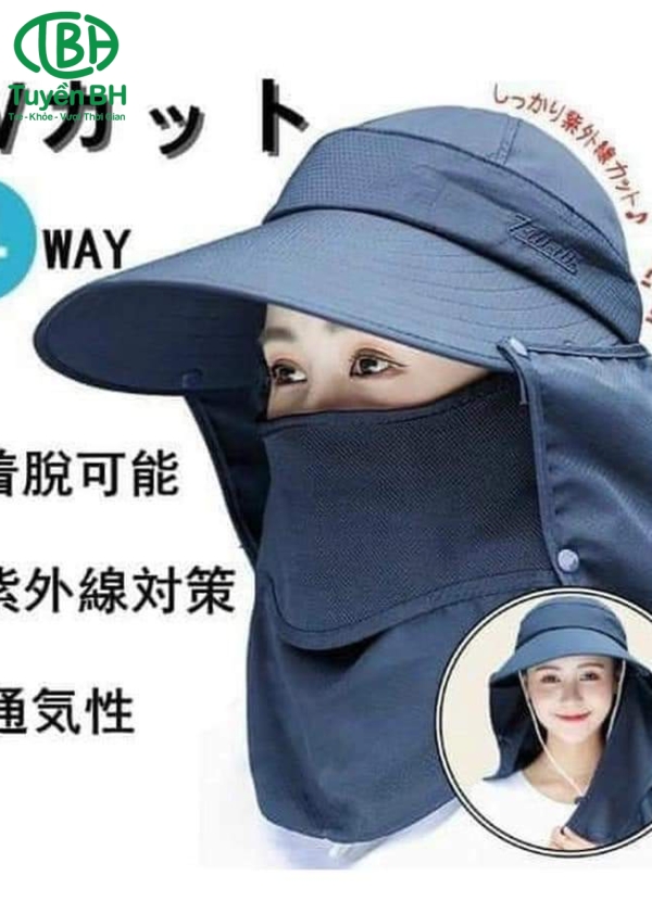 Nón chống nắng tia UV Nhật Xanh dương 