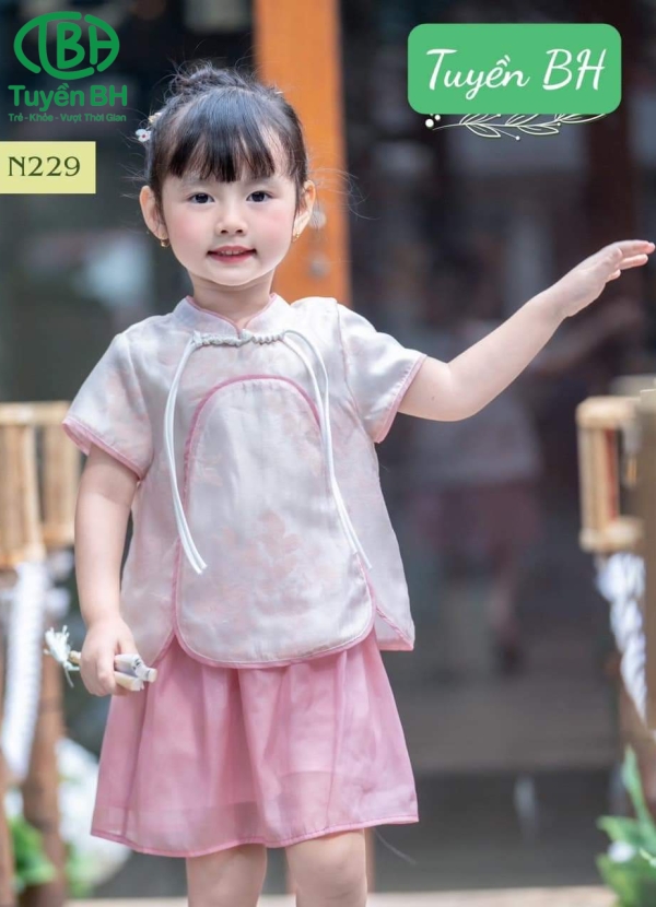 Bộ lam voan tơ dây rút Hồng 