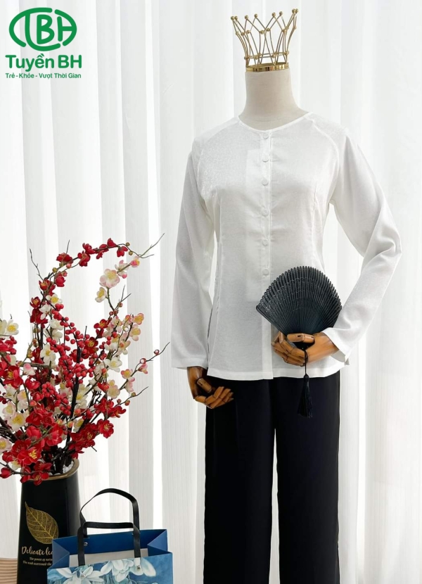 Bộ bà ba TD Hồng họa tiết hoa nhí