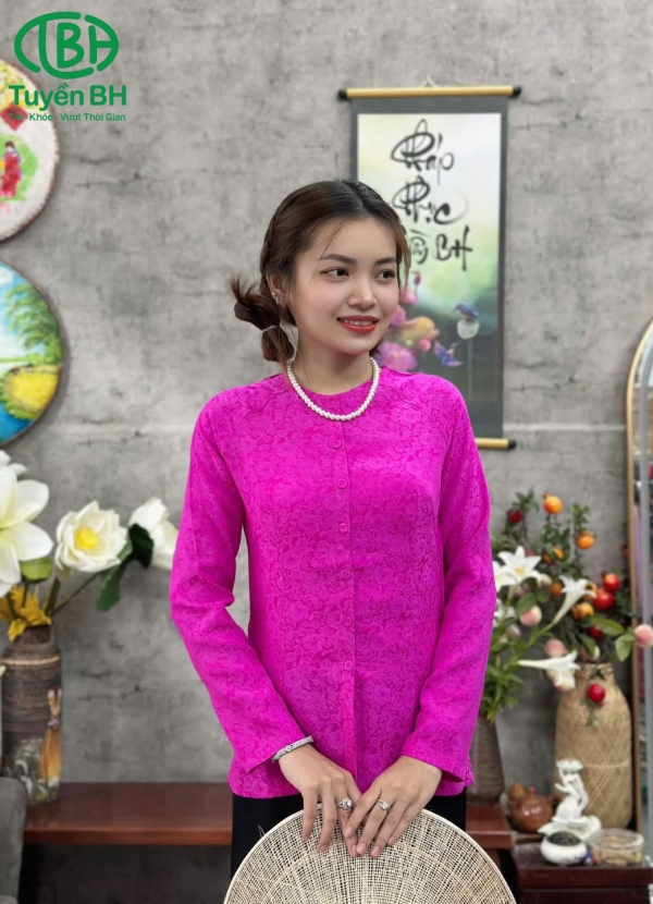 Bộ bà ba TD Vàng họa tiết hoa to