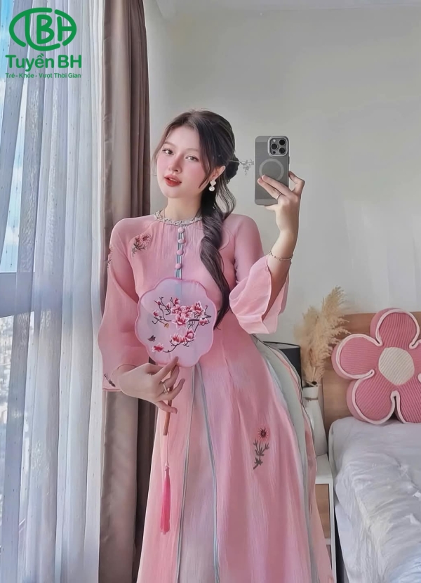 Áo dài Tường Vi Hồng