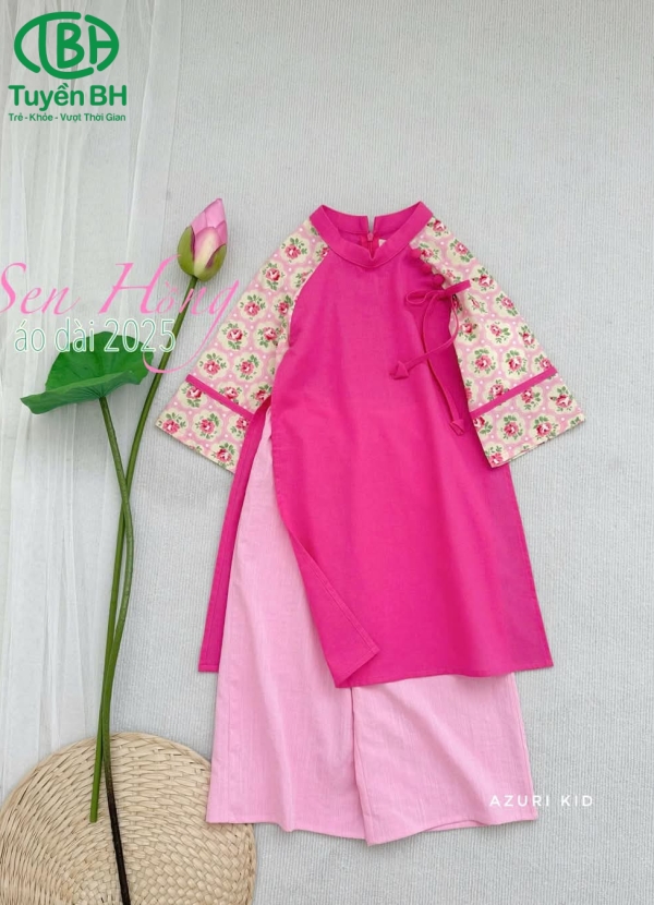Áo dài linen Xuân Hoa Hồng 