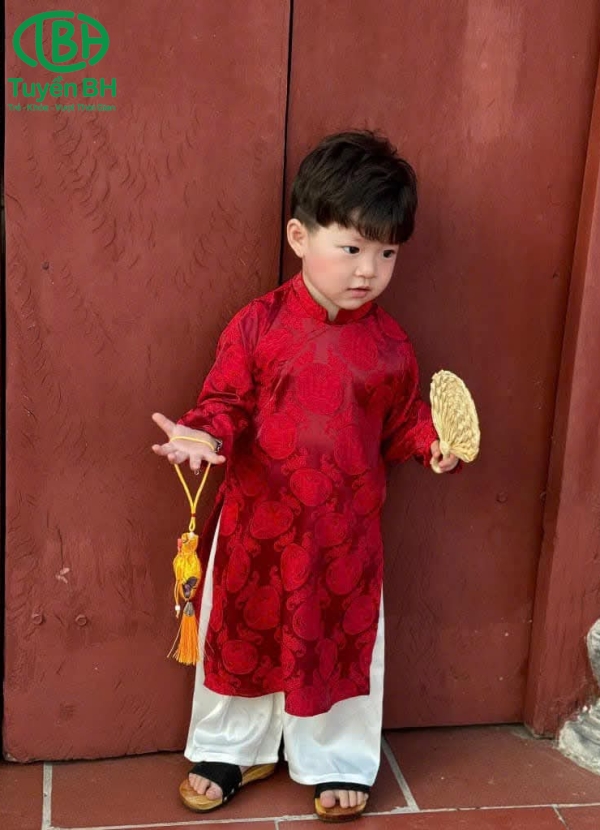 Áo dài Nam Sơn cho Bé Trai Xanh lá