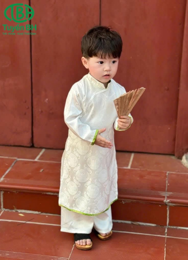 Áo dài Nam Sơn cho Bé Trai Xanh lá