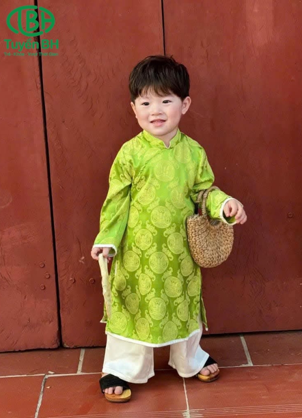 Áo dài Nam Sơn cho Bé Trai Xanh lá