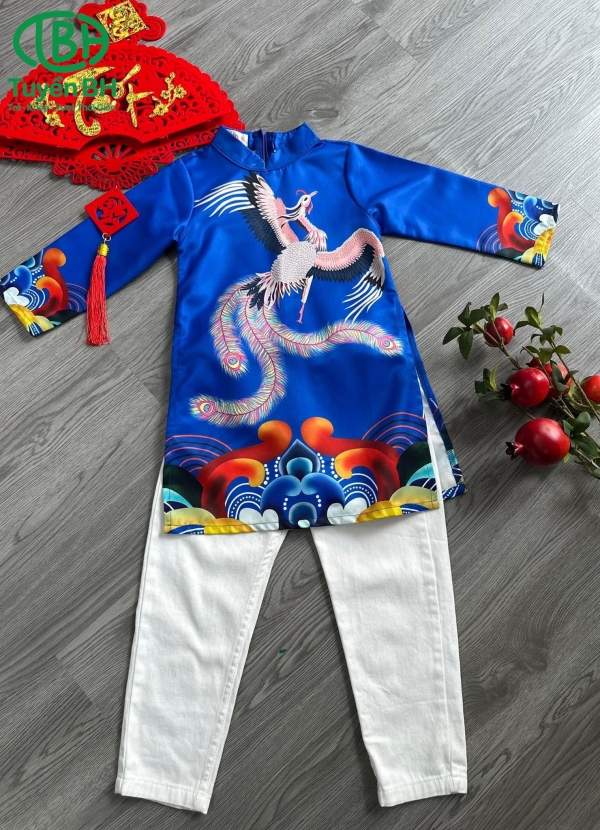 Áo dài Vàng con phượng hoàng 
