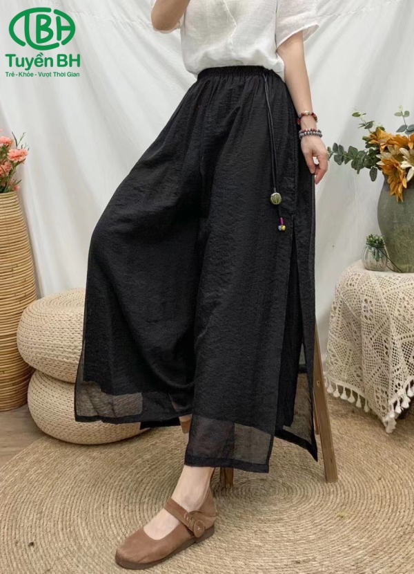 Quần linen Trắng 2 lớp
