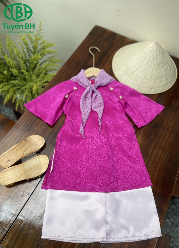 Áo dài cúc chéo Đỏ
