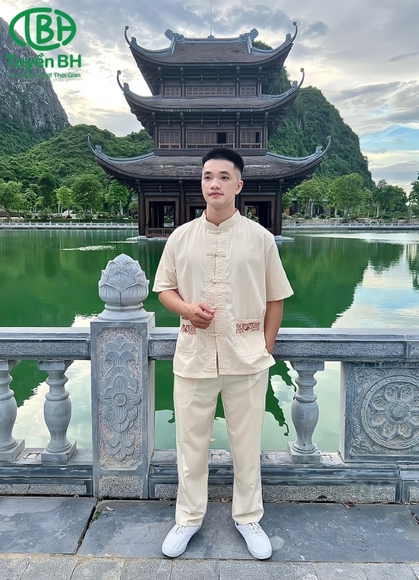 Bộ lam chất đũi nhật màu Nâu Be