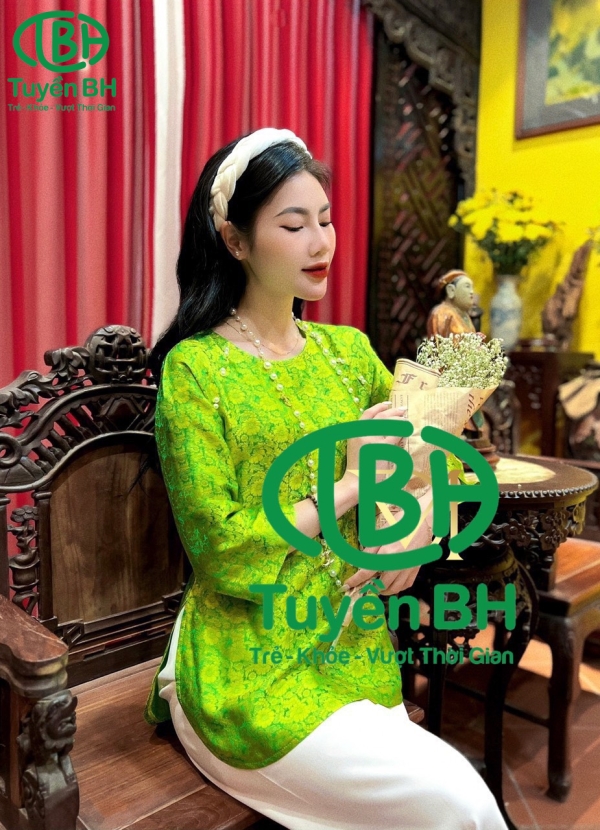 Bộ tơ tằm ngọc khuê màu Xanh