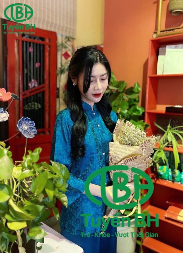 Bộ tơ tằm thanh trà màu Xanh Dương 